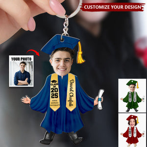 Custom Photo Graduation Gift - Personalized Acrylic Keychain, Class Of 2025