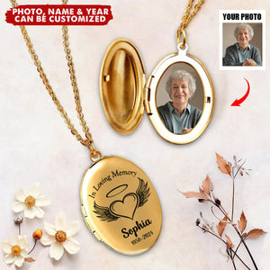 In Loving Memory - Memorial Personalized Custom Locket Necklace