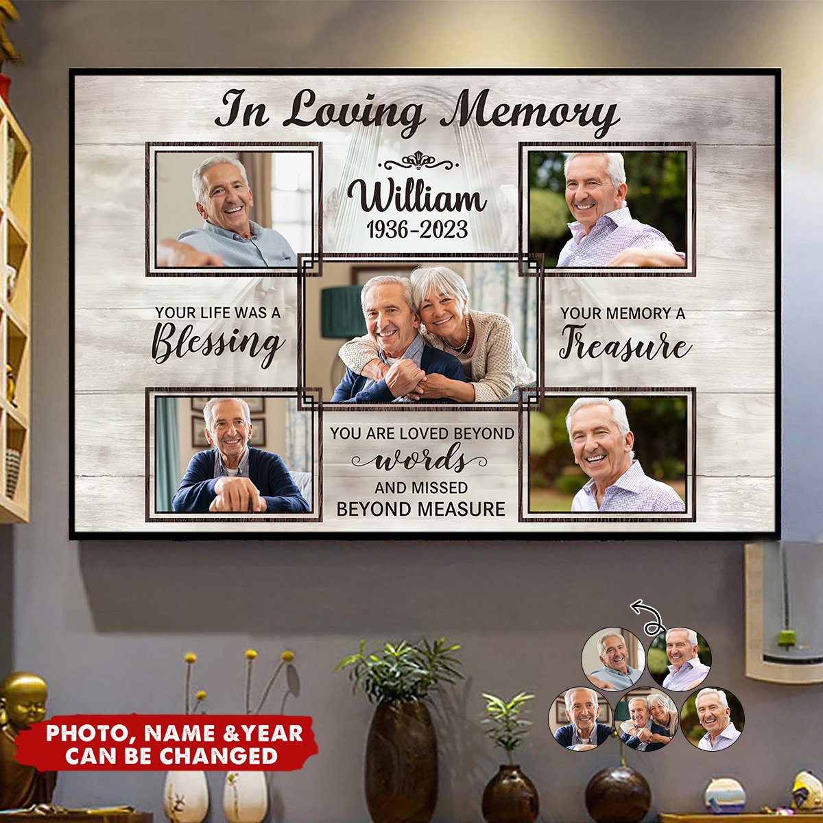 In Loving Memory You Life Was A Blessing - Personalized Canvas