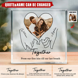 Custom Photo Couple Personalized Square Shaped Acrylic Plaque