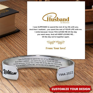 To My Husband In Heaven Memorial Personalized Bracelet