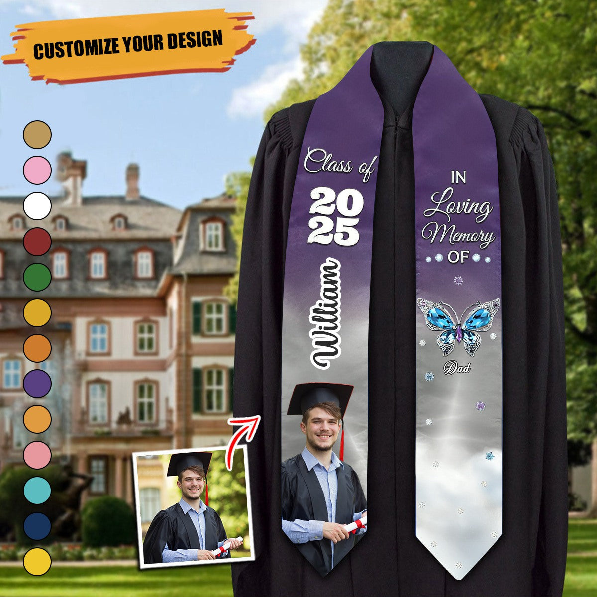 Those We Love Beside Us Every Day - Personalized Custom Graduation Stole