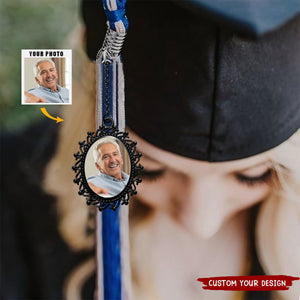 Personalized Photo Graduation Cap Charm, Memorial Photo Charm