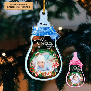 Baby 1st Christmas Milk Bottle - Personalized Custom Ornament