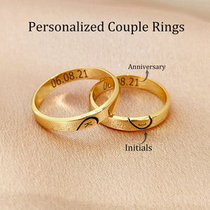 Personalized Heart Shaped Ring, Matching Ring For Couples