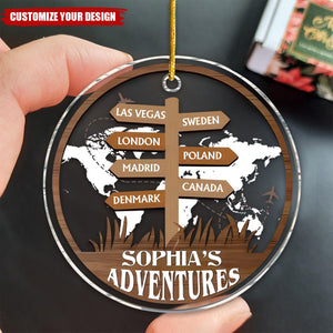 Personalized Traveling Christmas Acrylic Ornament