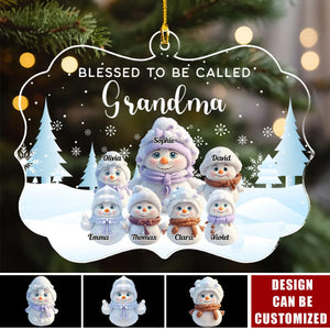 Cute Christmas Snowman Kids Personalized Acrylic Ornament