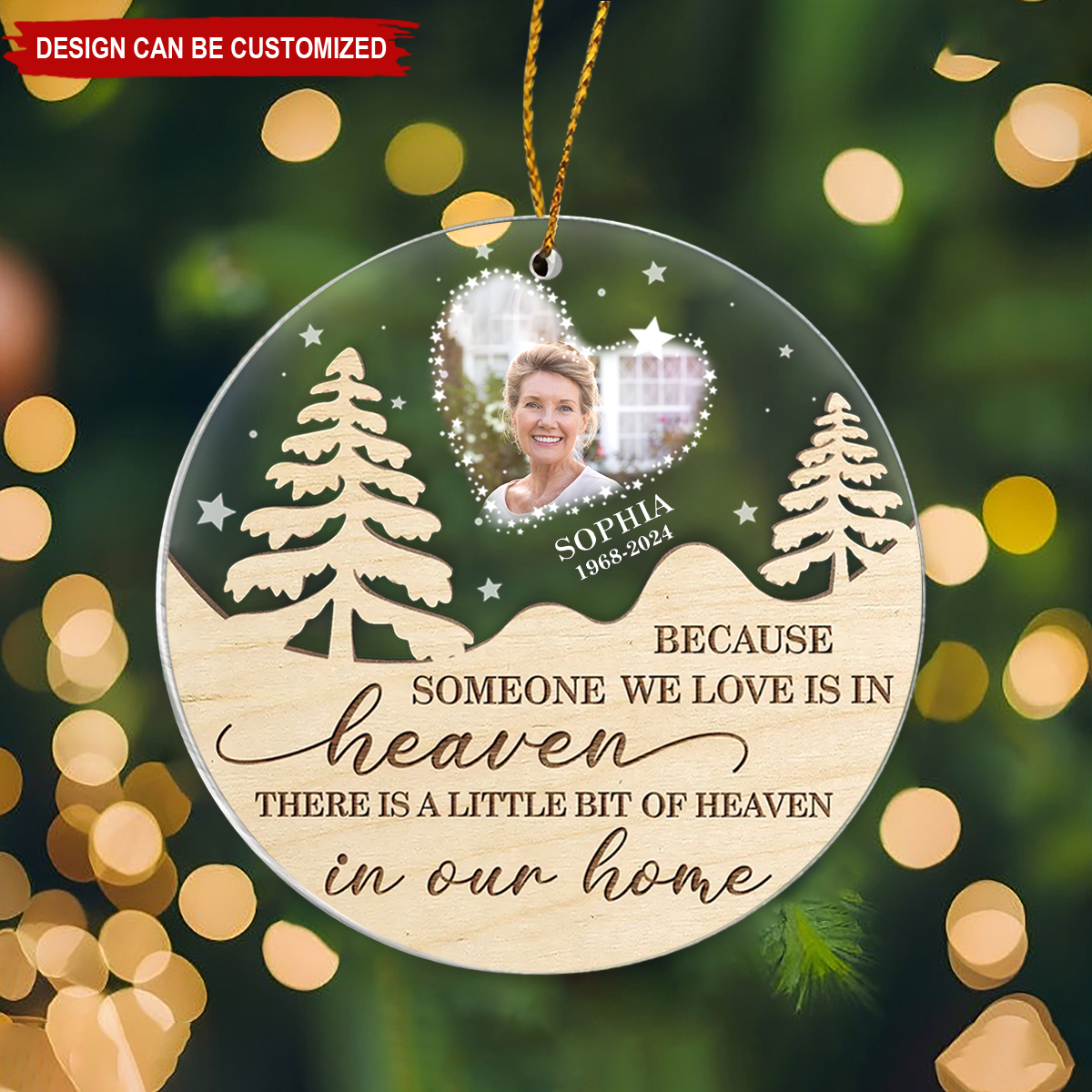 In Loving Memory picture Of The Dead Ornament, Memorial Custom Gift