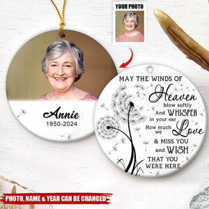 Personalized May the Winds of Heaven Memory Ceramic Ornament