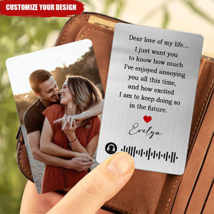 Dear Love Of My Life - Personalized Aluminum Photo Wallet Card