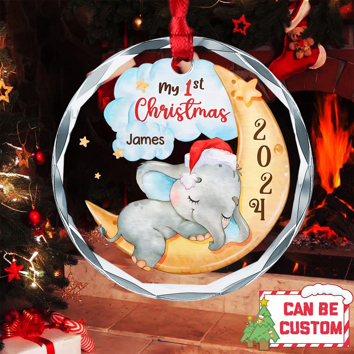 Personalized First Christmas Ornament - Christmas Gift For Baby Kids, Newborn Baby