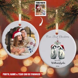 First Christmas as Mr & Mrs - Personalized Ceramic Ornament