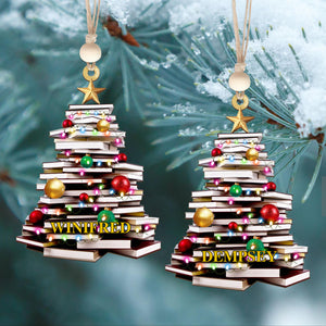 Personalized Christmas Book Tree Name Ornament