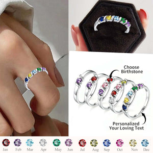 Personalized Multiple Birthstones Ring -  Grandma Mom Family Ring