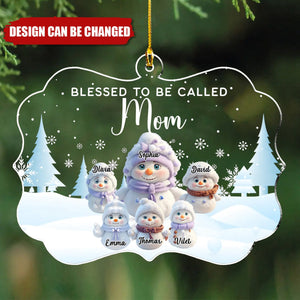 Cute Christmas Snowman Kids Personalized Acrylic Ornament