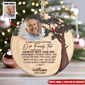 A Limb Has Fallen, Personalized Memorial Christmas Ornament