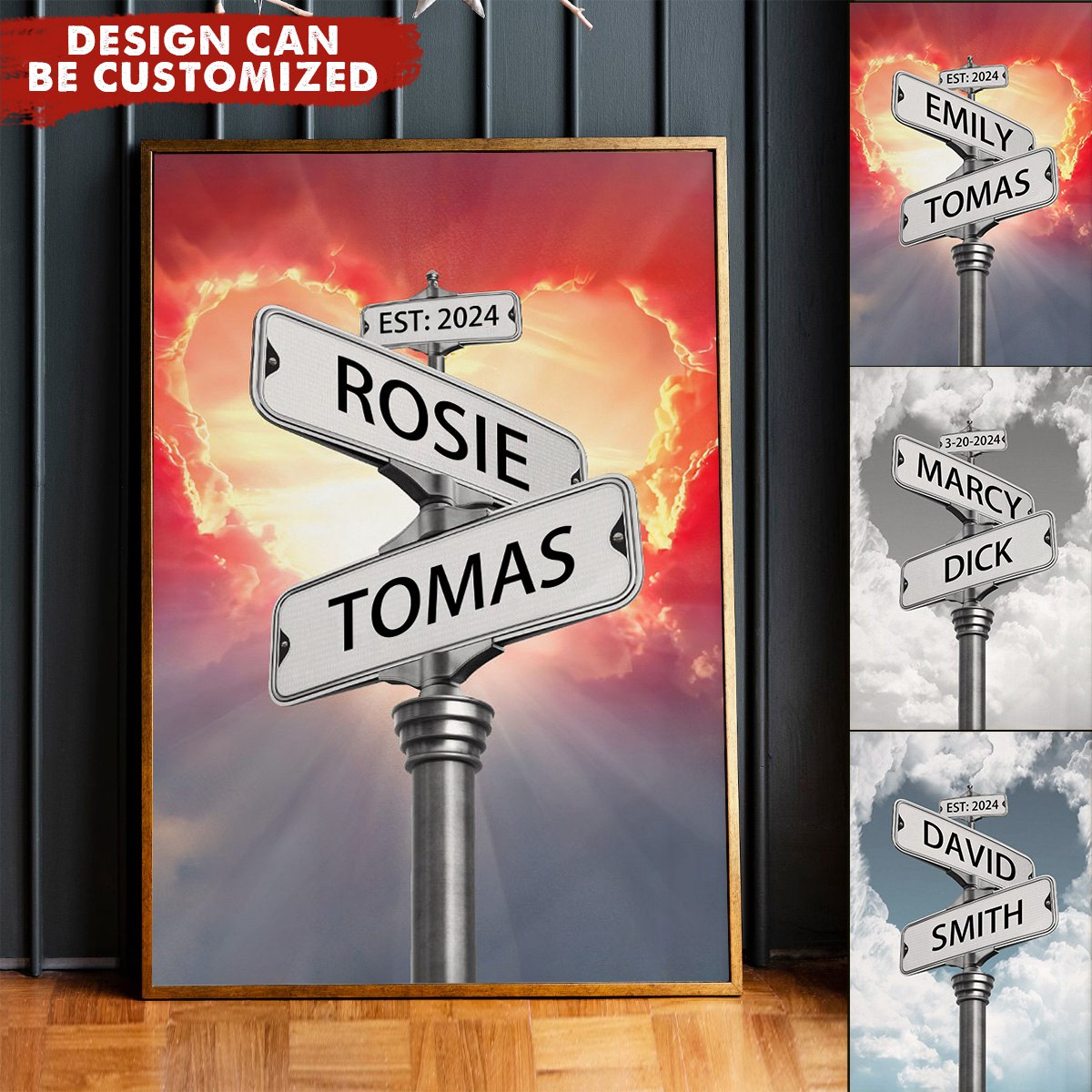 Personalized Name Street Sign Couple Personalized Poster