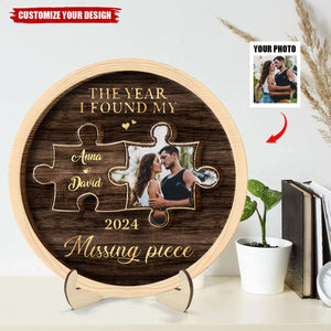 Custom Photo The Year I Found My Missing Piece - Personalized 2-Layered Wooden Plaque