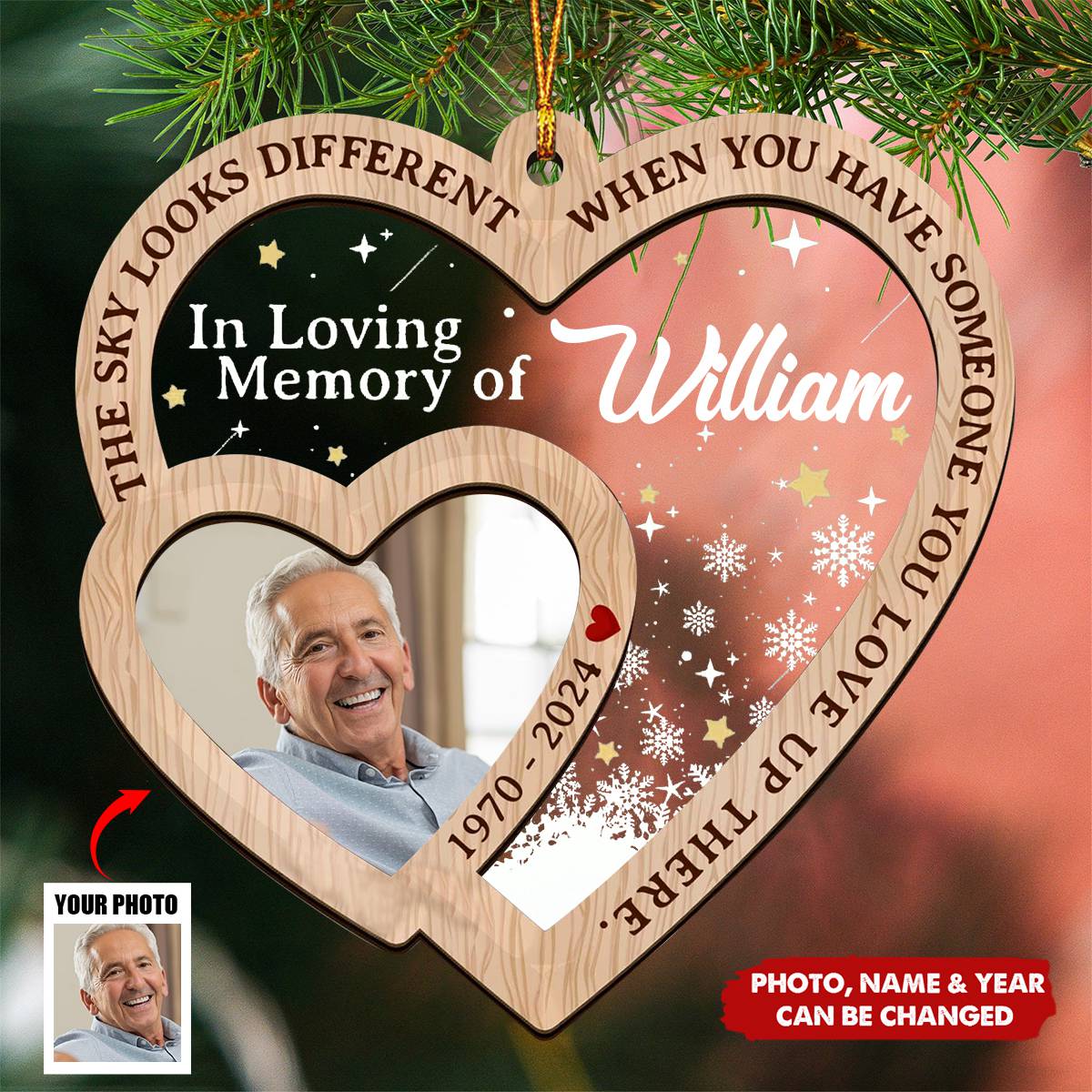 Personalized In Loving Memory Custom Photo Memorial Ornament