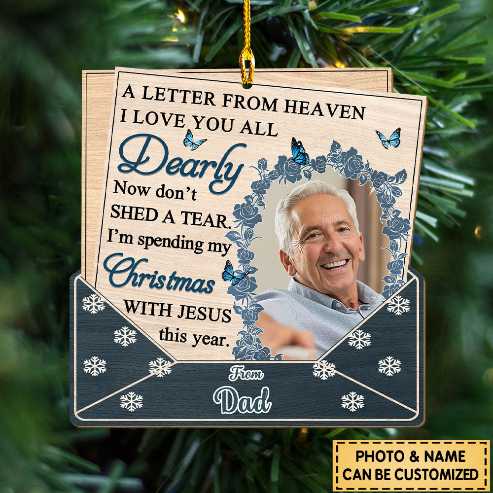 Custom Photo A Letter From Heaven - Memorial Personalized Ornament ...