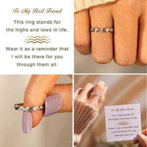 To My Best Friend, Highs And Lows Wave Ring - Gift For Her