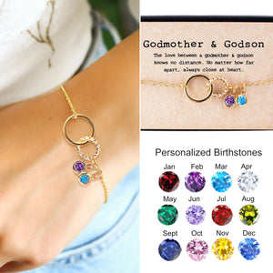 The Love Between Godmother and Godson-Personalized Godmother Birthstone Bracelet