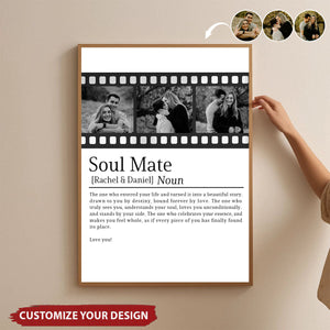 Personalized Soul Mate Horizontal Poster, Couple Definition Gift