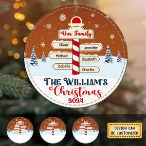 The Love Of Family Makes Every Christmas Merry - Personalized Leather Ornament