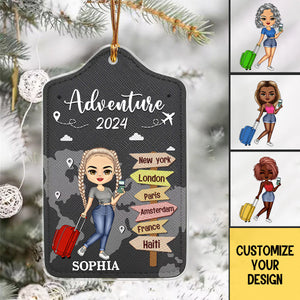 My 2024 Adventure Travel-Personalized Customized Place Name Ornament