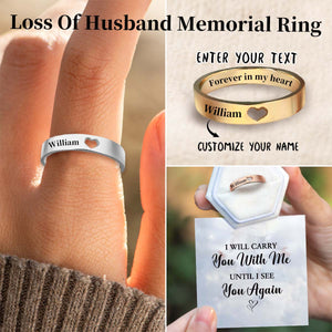 Personalized I Will Carry You With Me Until I See You Again Memorial Ring