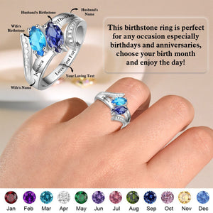 Love You Forever - Personalized Promise Birthstones Ring