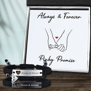 2Pcs Always & Forever Bracelet for Couple - Personalized Engraving Bracelet