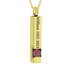 Personalized Birthstone Memorial Urn Necklace