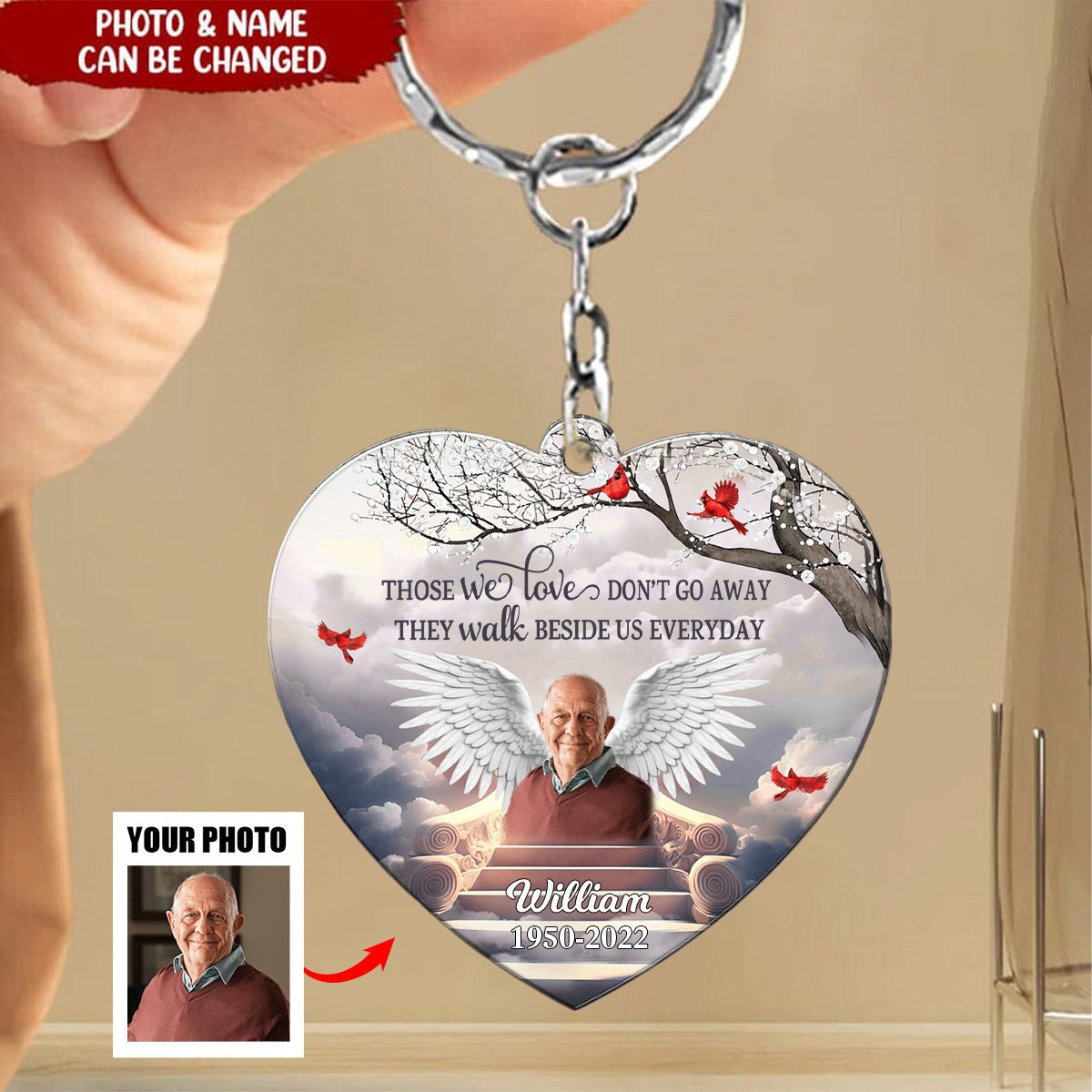 In Loving Memory In Heaven Personalized Keychain - HAPPARY