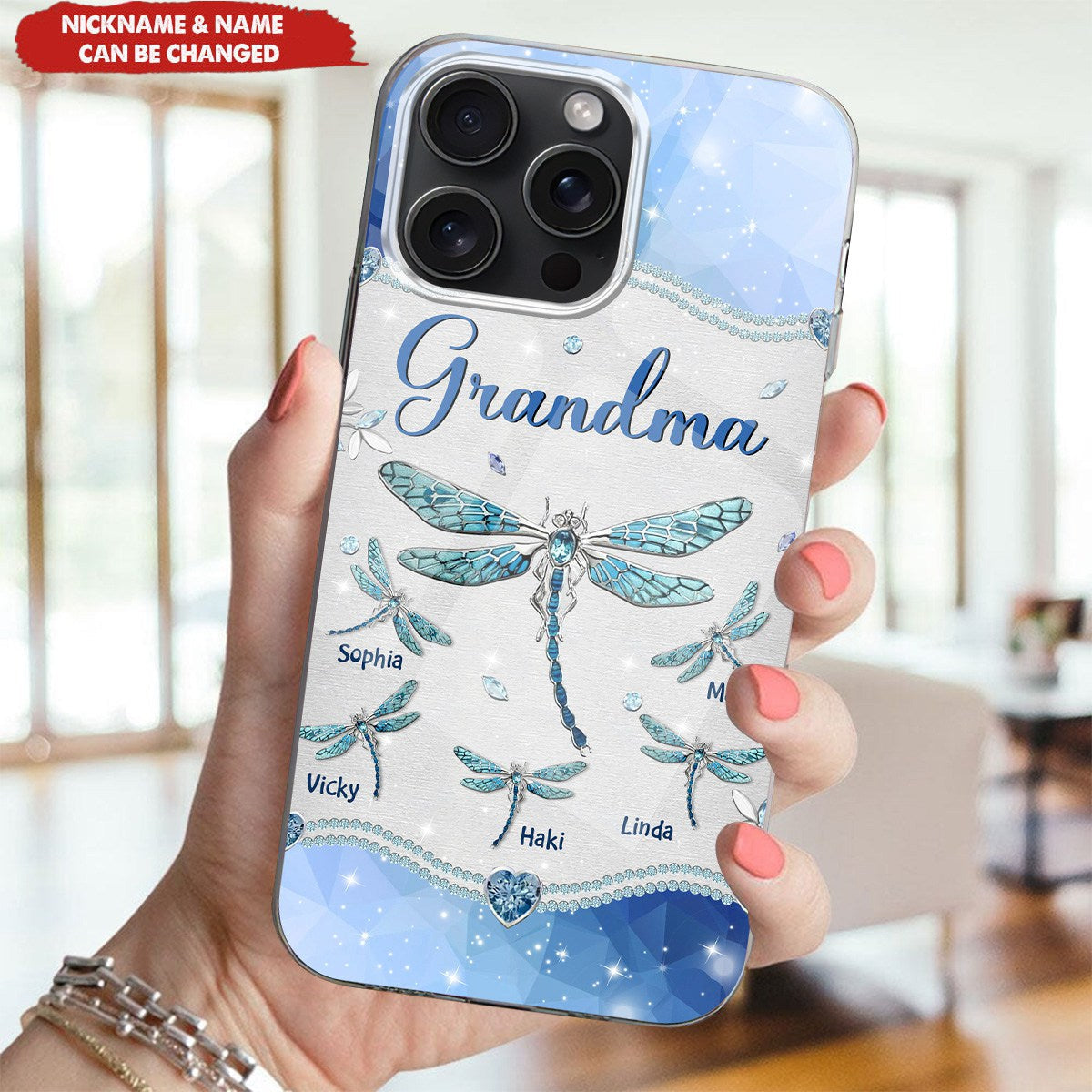 Dragonfly Grandma Nana With Grandkids Personalized Phone case