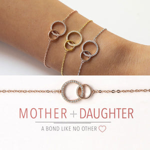 Mother Daughter Bracelet, Interlocking Circle Bracelet Jewelry Gift