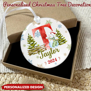 Personalized Christmas Letter Name Custom Initial Ornament