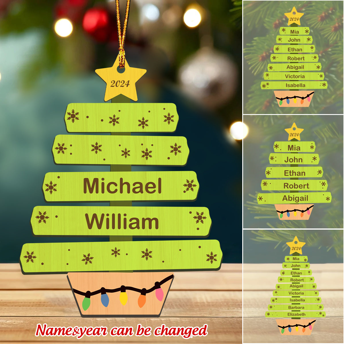 Personalized Family Names Christmas Tree Ornaments