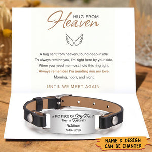 Hug From Heaven Memorial Personalized Engraved Bracelet