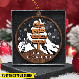 Personalized Travel Decoration Travel Adventure 2-Layered Ornament