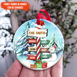 Personalized Family Names Christmas Ornament