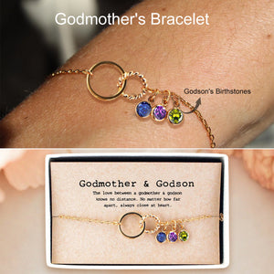 The Love Between Godmother and Godson-Personalized Godmother Birthstone Bracelet