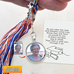 Their Love Is With You - Personalized Graduation Tassel Photo Charm