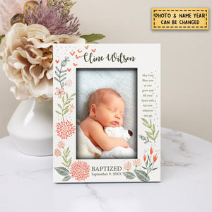 Personalized Blessings Baptism Gift, Religious Baby Girl/Boy Picture Frame