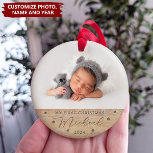 Personalized Baby’s First Christmas Ornament, Baby Holiday Keepsake