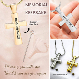 Personalized Memorial Cross Urn Necklace - Gift For Lover