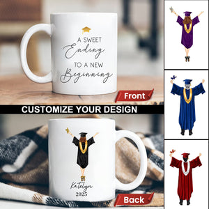 A Sweet Ending To A New Beginning- Personalized 2025 Graduate Mug