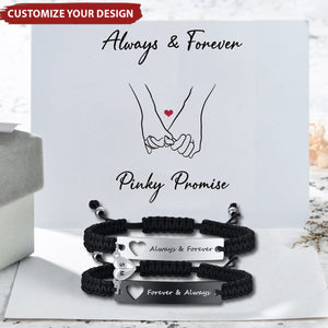 2Pcs Always & Forever Bracelet for Couple - Personalized Engraving Bracelet