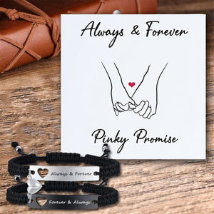 2Pcs Always & Forever Bracelet for Couple - Personalized Engraving Bracelet