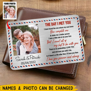 The Day I Met You Personalized Aluminum Wallet Card